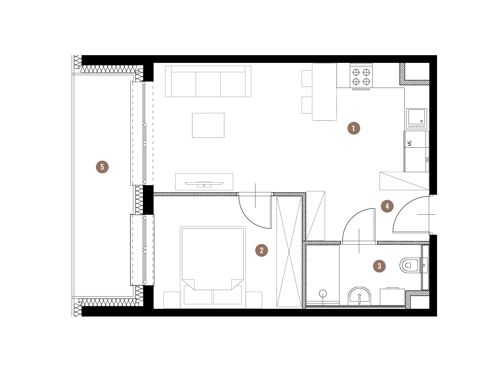 Plan 2 pok. 39m²