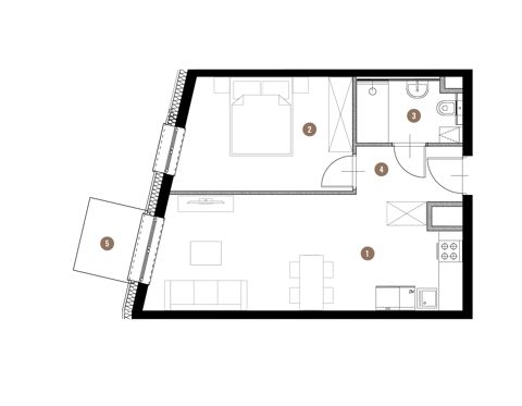 Plan 2 pok. 42m²