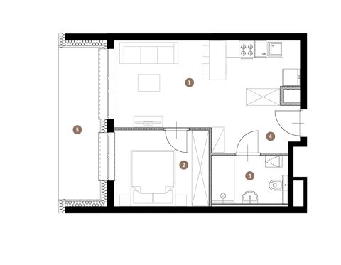 Plan 2 pok. 37m²