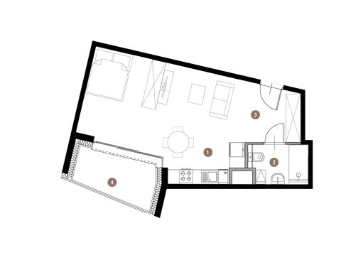 Plan 1 pok. 37m²