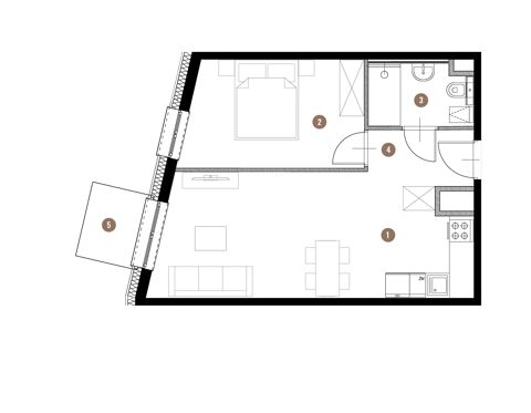 Plan 2 pok. 43m²