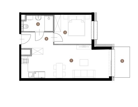 Plan 2 pok. 42m²