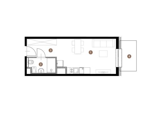 Plan 1 pok. 27m²