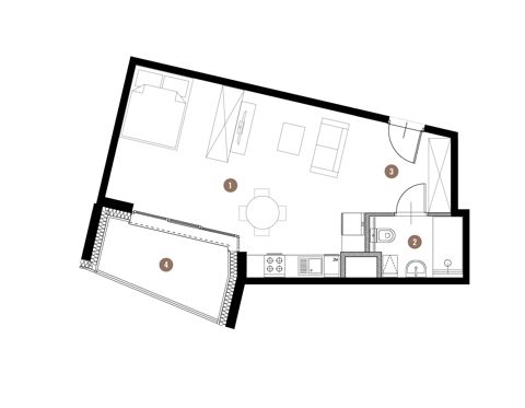 Plan 1 pok. 37m²