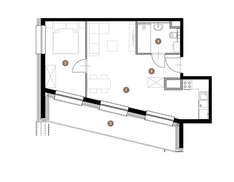Plan 2 pok. 43m²
