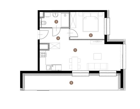 Plan 2 pok. 42m²