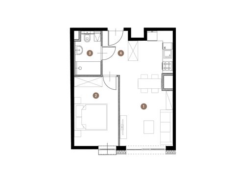 Plan 2 pok. 39m²