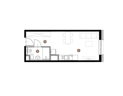 Plan 1 pok. 27m²
