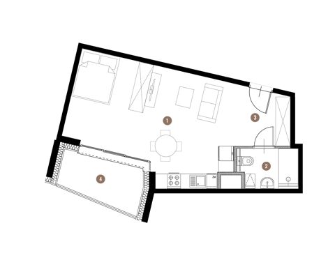 Plan 1 pok. 37m²