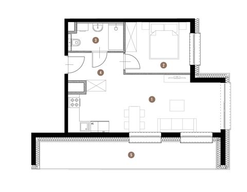 Plan 2 pok. 42m²