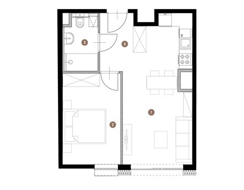 Plan 2 pok. 39m²
