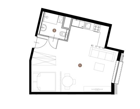 Plan 1 pok. 37m²