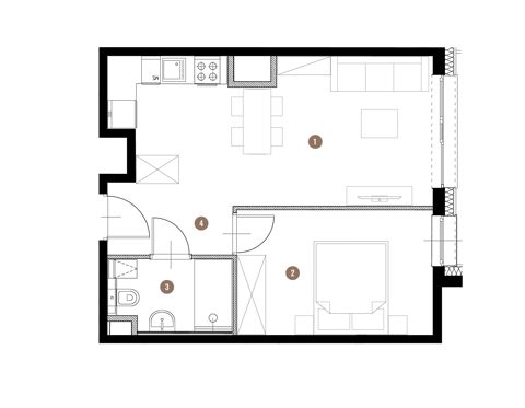 Plan 2 pok. 39m²