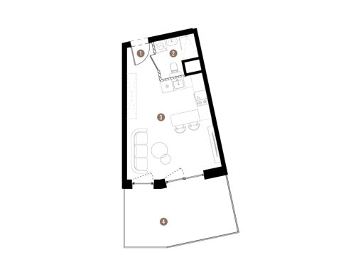 Plan 1 pok. 28m²