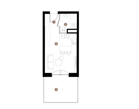 Plan 1 pok. 26m²