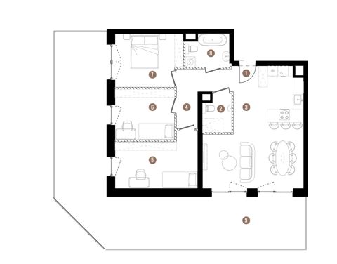 Plan 4 pok. 83m²