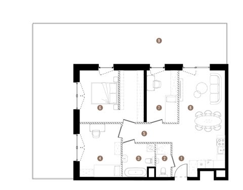 Plan 4 pok. 80m²