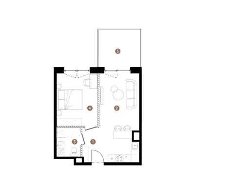 Plan 2 pok. 42m²