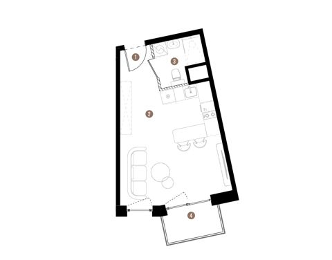 Plan 1 pok. 29m²