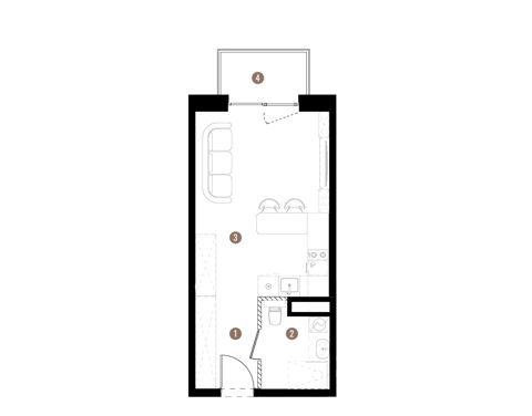 Plan 1 pok. 30m²