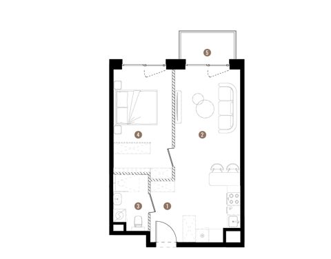 Plan 2 pok. 44m²