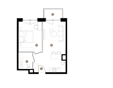 Plan 2 pok. 42m²