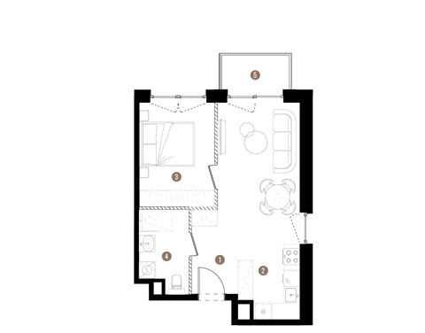 Plan 2 pok. 41m²