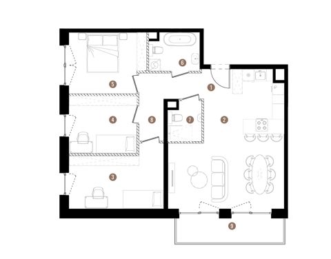 Plan 4 pok. 84m²