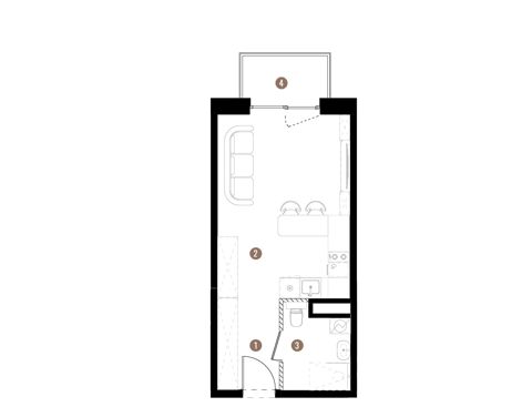 Plan 1 pok. 30m²