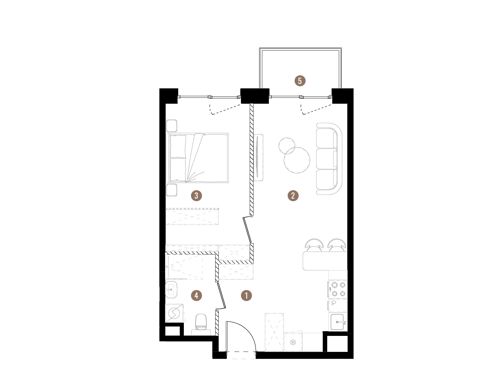 Plan 2 pok. 44m²