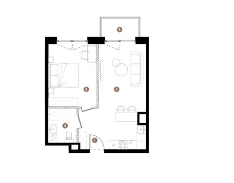 Plan 2 pok. 42m²