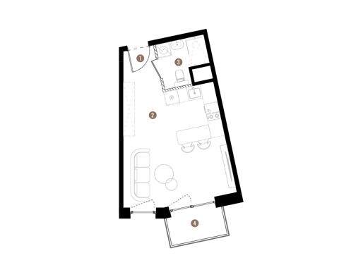 Plan 1 pok. 29m²
