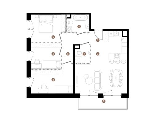 Plan 4 pok. 84m²