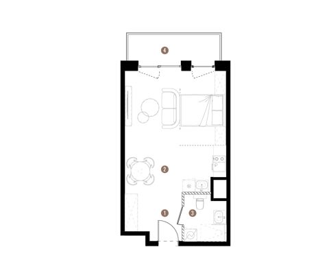Plan 1 pok. 36m²