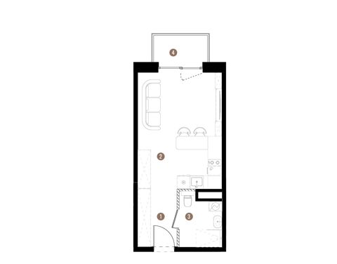 Plan 1 pok. 30m²