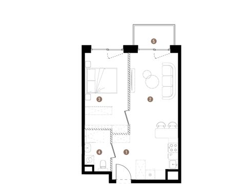 Plan 2 pok. 44m²