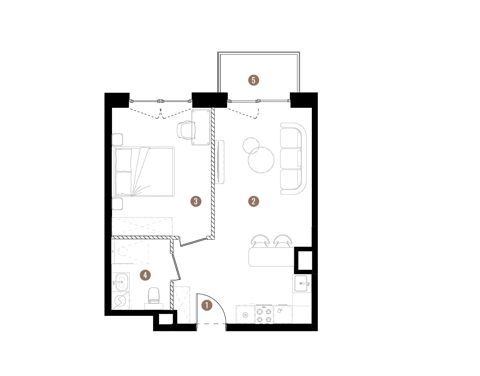 Plan 2 pok. 42m²