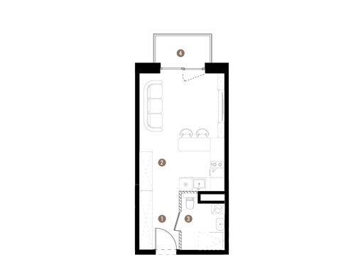Plan 1 pok. 30m²
