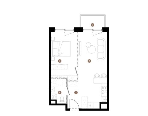 Plan 2 pok. 44m²