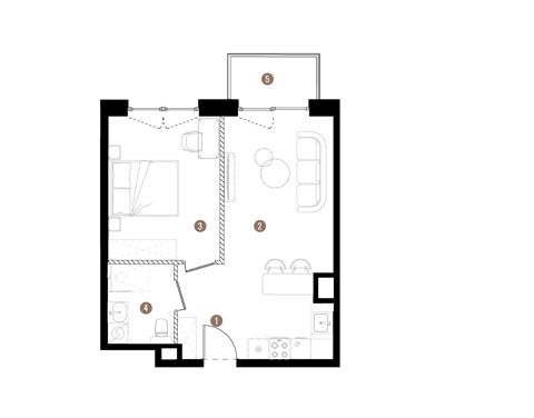 Plan 2 pok. 42m²