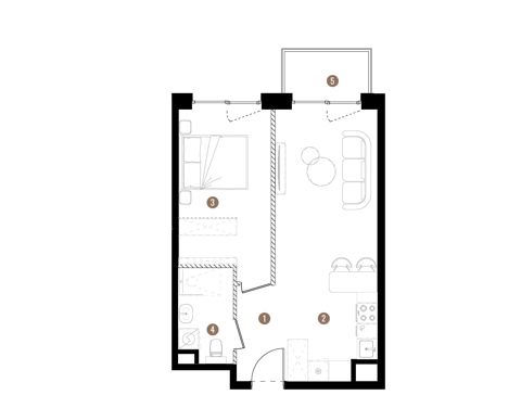 Plan 2 pok. 44m²