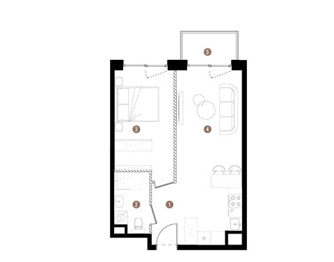 Plan 2 pok. 44m²