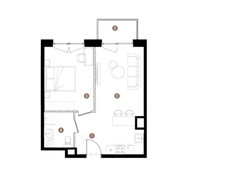 Plan 2 pok. 42m²