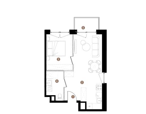 Plan 2 pok. 40m²