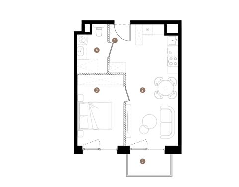 Plan 2 pok. 39m²