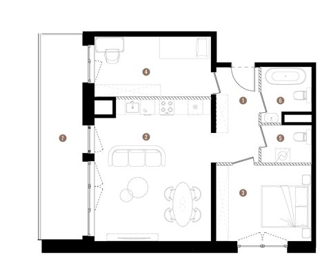 Plan 3 pok. 64m²