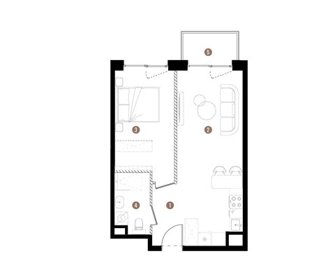 Plan 2 pok. 44m²