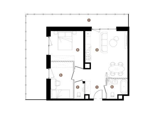 Plan 3 pok. 59m²