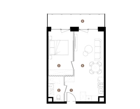 Plan 2 pok. 42m²