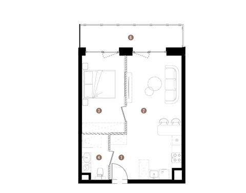 Plan 2 pok. 43m²